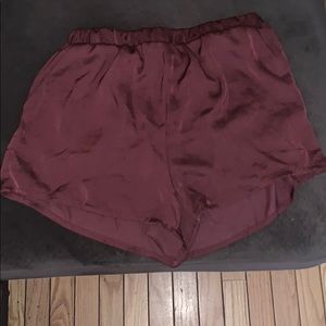 Maroon satin shorts!